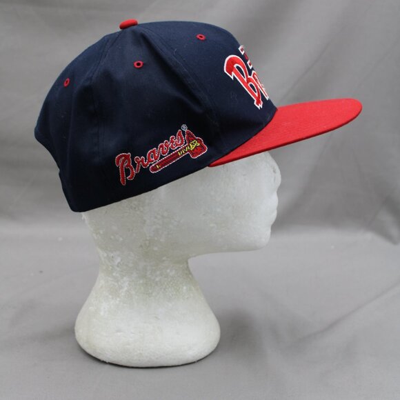Atlanta Braves Hat (VTG) - Block Script by Annco - Adult Snapback (NWT) - Picture 7 of 10